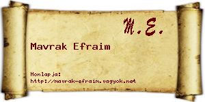 Mavrak Efraim névjegykártya